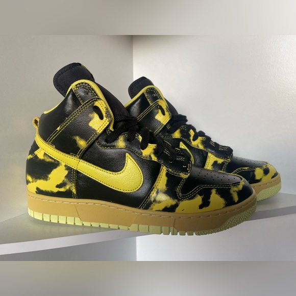 Nike Dunk 1985 High Acid Wash Yellow Sneakers - Picture 2 of 12